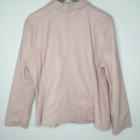 Christopher & Banks Vegan Leather Jacket Pink Size Extra Large - Picture 7 of 9